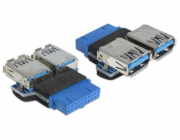 Delock Adapter USB 3.0 pin konektor samice > 2 x USB 3.0 samice – vedle sebe