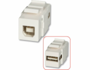 Lindy USB A/B Double Female keystone modul pro nástěnné boxy - 60555