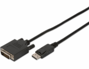 Digitus DisplayPort adapter cable, DP - DVI (24+1) M/M, 2.0m, w/interlock, DP 1.1a compatible, CE, bl