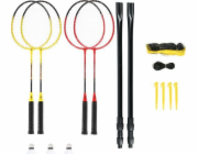 NILS NRZ264 ALUMINIUM badminton set 4 rackets 3 feather darts 600x60cm net case