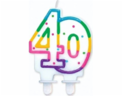 GoDan svíčka k 40. narozeninám s barevným okrajem a tečkami - 1 ks univerzální