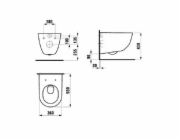 Kompaktní sada WC Roca Set Laufen Pro A - Visí toaletní miska + H86695700001 toaleta