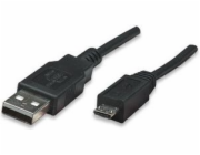Manhattan USB-A - microUSB kabel 0,5 m černý (325677)