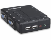 Manhattan Switch KVM Switch, 4-Port, USB, Audio 151269