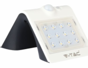 Nástěnná lampa V-TAC Solární nástěnná LED lampa s pohybovým senzorem VT-767 1,5W 220lm Bílá/Černá IP65 8276