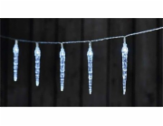 LED vánoční girlanda – 10x rampouch, 1,35 m, 2x AA, vnitřní, studená bílá, časovač