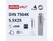 Samořezné šrouby Haushalt, DIN 7504K, 5,5 x 25 mm, 500 ks.