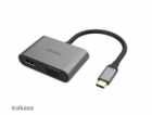 AKASA adaptér USB-C 2-in-1 (single or dual display output...