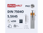 Samořezné šrouby Haushalt, DIN 7504O, 5,5 x 45 mm, 250 ks.