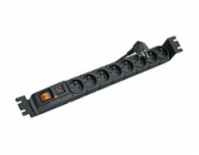 19" rozvodný panel ACAR 8x230V, ČSN, vypínač, indikátor napětí, přepěťová ochrana, kabel 3m, 1,5U