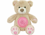 Plyšový usínáček medvídek s projektorem Baby Mix růžový