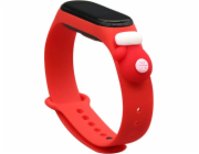 Vánoční silikonový náramek Hurtel Strap pro Xiaomi Mi Band 4 / Mi Band 3 Vánoční silikonový náramek červený (rukavice)