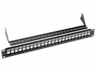 19" modulární neosazený patch panel Solarix 24 portů čern...