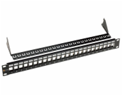 19" modulární neosazený patch panel Solarix 24 portů černý 1U SX24M-0-STP-BK-UNI