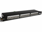 Patch panel Solarix SX24-6-STP-BK STP cat6 24p. 1U