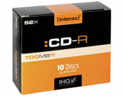 1x10 Intenso CD-R 80 / 700MB 52x Speed, Slimcase