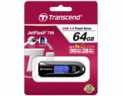 Transcend JetFlash 790      64GB USB 3.1 Gen 1, cerny TS64GJF790K