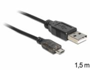 Delock datový a nabíjecí kabel USB A samec > USB micro B samec, délka 1,5m, s LED statusem nabíjení