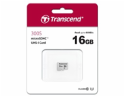 TRANSCEND MicroSDHC karta 16GB 300S, UHS-I U1 + adaptér