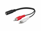 PremiumCord Kabel Jack 3,5mm-2xCINCH F/M 20cm