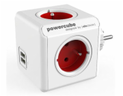 Allocacoc PowerCube Original USB Type E napájecí prodlužovačka 4 AC zásuvky / AC zásuvek Vnitřní Červená