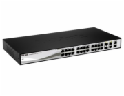 D-Link DGS-1210-28MP 28-port Gigabit Smart+ PoE Switch, 24x GbE PoE+, 4x RJ45/SFP, PoE 370W