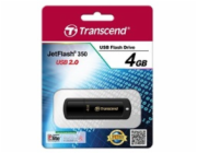 TRANSCEND Flash Disk 4GB JetFlash®350, USB 2.0 (R:13/W:4 MB/s) černá