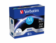 1x5 Verbatim M-Disc BD-R Blu-Ray 100GB 4x Speed inkjet print. JC