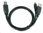 GEMBIRD Kabel USB 2.0 A-Mini B (5pin) propojovací 0,9m DUÁLNÍ (extra napájení)