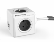 Zásuvka prodluž. PowerCube EXTENDED USB, Grey, 4 rozbočka, 2x USB, kabel 3m