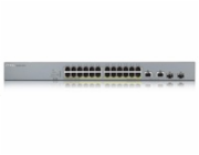 Zyxel GS1350-26HP 26 Port smart managed CCTV PoE switch, long range, 375W, 24x GbE, 2x combo RJ45/SFP