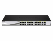 D-Link DGS-1210-24P D-Link DGS-1210-24P 28-port Smart PoE Switch, 24x GbE PoE+, 4x RJ45/SFP, PoE 193W