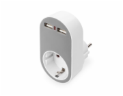 DIGITUS univerzální zásuvkový adaptér 2 x USB-A