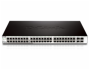 D-Link DGS-1210-52 52-port Gigabit Smart+ Switch, 48x GbE, 4x RJ45/SFP, fanless