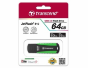 Transcend 64GB JetFlash 810, USB 3.1 (Gen 1) flash disk, černo/zelený, odolá nárazu, tlaku, prachu i vodě