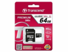 Transcend 64GB microSDXC UHS-I 400x Premium (Class 10) pa...