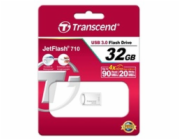 Transcend 32GB JetFlash 710S, USB 3.1 Gen 1 flash disk, malé rozměry, stříbrný kov