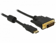 Delock HDMI kabel Micro-D samec > DVI 24+1 samec 1 m