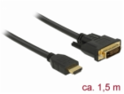 Delock Kabel HDMI na DVI 24+1 obousměrný 1,5 m