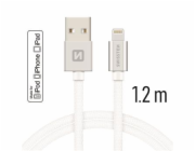 Swissten Datový Kabel Textile Usb / Lightning Mfi 1,2 M Stříbrný