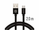 Swissten Datový Kabel Textile Usb / Micro Usb 2,0 M Černý