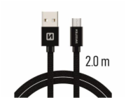 Swissten Datový Kabel Textile Usb / Micro Usb 2,0 M Černý