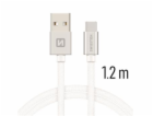 Swissten Datový Kabel Textile Usb / Usb-C 1,2 M Stříbrný