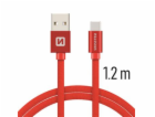 Swissten Datový Kabel Textile Usb / Usb-C 1,2 M Červený