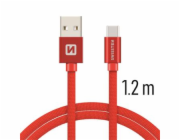 Swissten Datový Kabel Textile Usb / Usb-C 1,2 M Červený