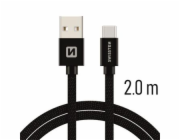 Swissten Datový Kabel Textile Usb / Usb-C 2,0 M Černý