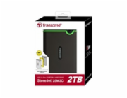 Transcend StoreJet 25M3C 2TB, TS2TSJ25M3C TRANSCEND 2TB StoreJet 25M3C SLIM, 2.5”, USB-C (3.1 Gen 1) Externí Anti-Shock disk, tenký profil, šedo/zelený