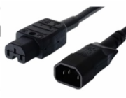 PREMIUMCORD Kabel napájecí 230V prodlužovací 2m (konektory IEC320 C14 - C15)