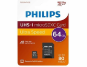 Philips MicroSDXC Card      64GB Class 10 UHS-I U1 vc. Adapter