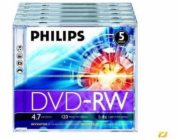 1x5 Philips DVD-RW 4,7GB 4x JC